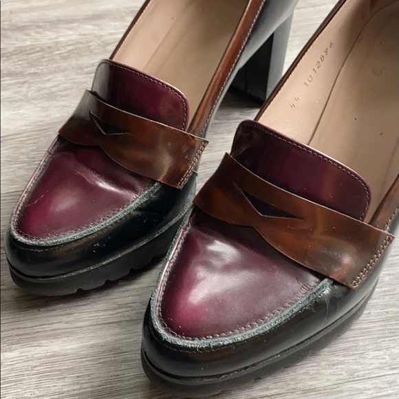 Gadea leather burgundy brown black high heel shoe - Picture 9 of 9